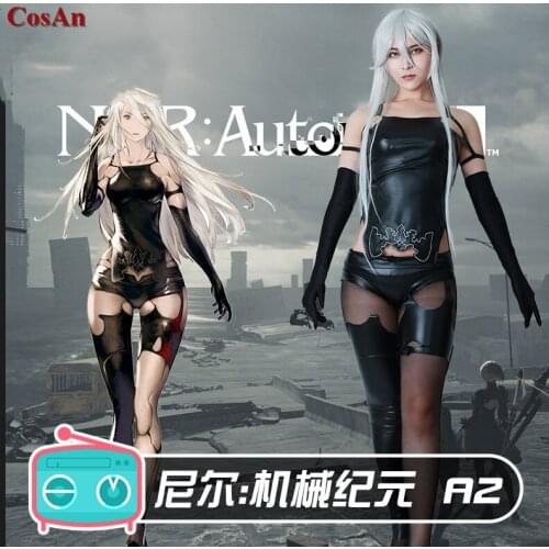 Game NieR:Automata YoRHa A2 Cosplay Costume Black Pu Leather Combat Uniform Female Activity Party Role Play Clothing New Style