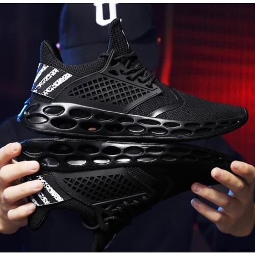 Fashion Mens Running Shoes Breathable Mesh Mens Sneakers Lace Up Man Jogging Shoes Comfortable Walking Sports Male Fitness 44