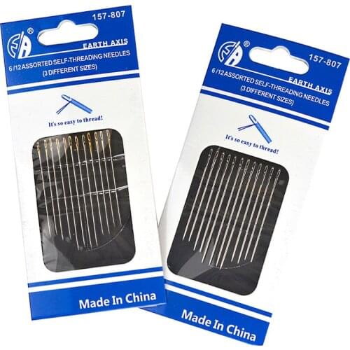 Multi-size Side Opening Gold Tail Needle 12pcs Darning Stainless Steel Embroidery Sewing Clothes Needles Hand Household Tools G