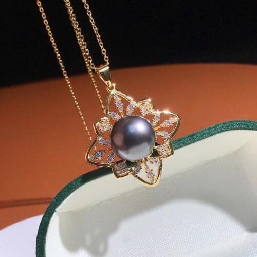 Trendy New 925 Sterling Silver Pendant Base Settings Mountings Findings Parts for Pearl Crystal Jade Agate Beads Stones