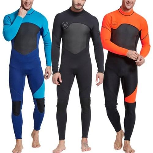 Mens Full Body Wetsuit, 3mm Men Neoprene Long Sleeves Dive Suit - Perfect For Swimming/Scuba Diving/Snorkeling/Surfing Orange