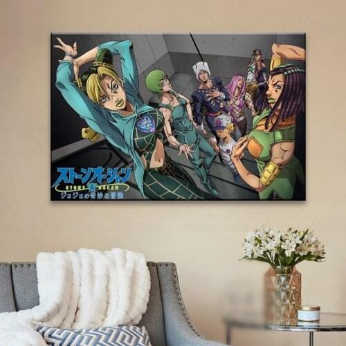 JoJos Bizarre Adventure Poster Part 6 Stone Ocean Anime Canvas Wall Art Boy Room Walls Decoration Painting