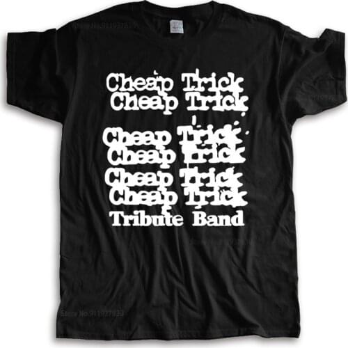 New arrived men t-shirt summer 1982 Cheap Trick Tour T Shirt 80s Tee Stacked Logo Concert Rock male cotton tee-shirt bigger size