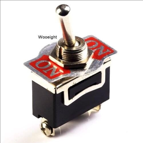 Wooeight New 3 Screw Toogle Switch 10A 250V 3Pins 2 Positions ON-ON Rocker SPDT Black Switch