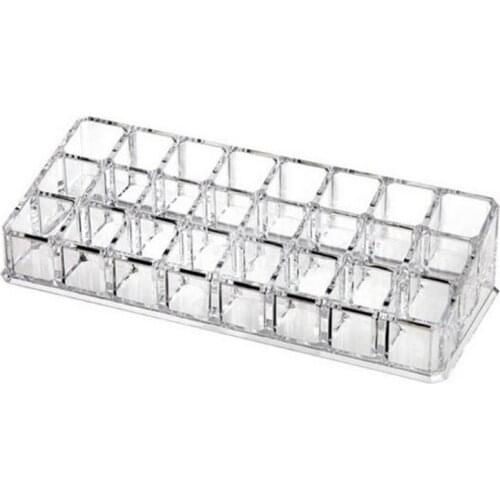 24 Compartments Clear Acrylic Lipstick Organizer Makeup Lipgloss Display Case Lip Gloss Holder
