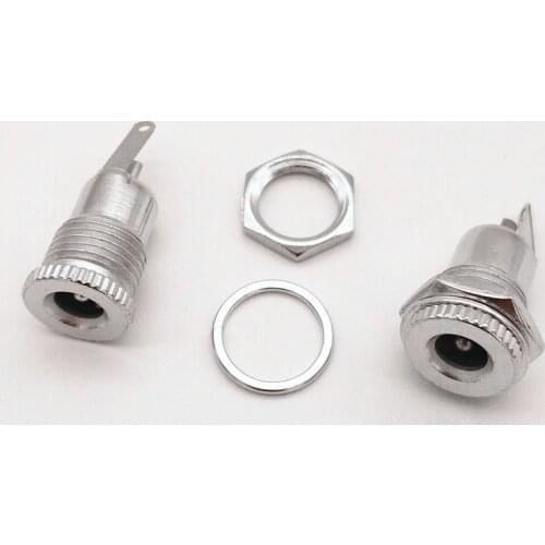 DC Power Jack Socket Female Panel Mount Connector Metal Open Hole 11MM 5521 2pcs