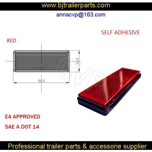 TRAILERS TRUCK CARAVAN REFLECTOR 88.6x34.6mm E4 approved ACCESSORIES PARTS red TRAILER REFLECTOR TAPE trailer parts