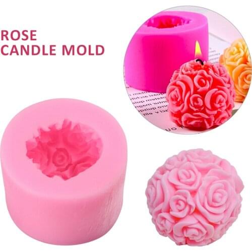 3D Rose Flower Fondant Cake Mold DIY Sugar Craft Soap Candle Silicone Mould Handmade Decorating Mould