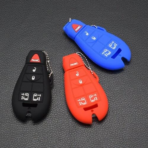 10 units Silica Gel Smart Remote Case For Ram Jeep Chrysler Dodge 5 Button Key FOB Shell Protect Silicone Holder Keyless