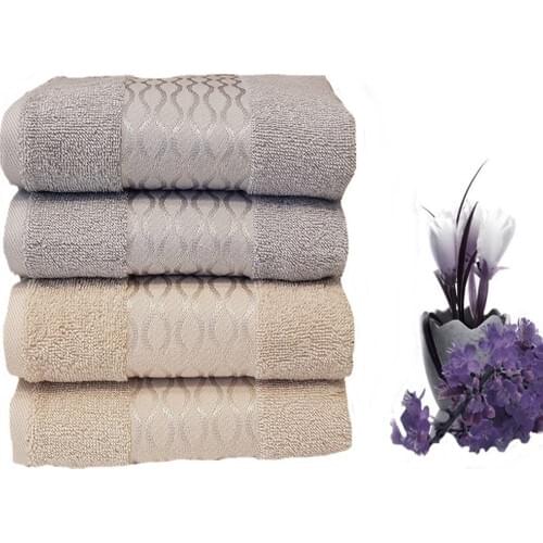 SIRMAK to 4 Piece Hand Face Towel Gray Beige Elissa, Turkey from Fast Delivery