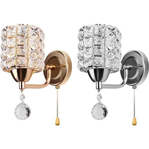 Modern Decorative Crystal Wall Lights, Bedside Wall Lamp Sconce for DIY Home Decor with E26/E27 Socket, Bulb NOT Included