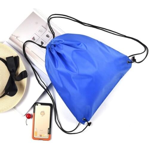 High Quality Polyester Drawstring Bag Women Men Laundry Lightweight School Drawstring Book Bag Shoe Backpack