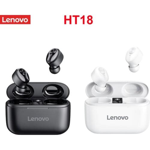 Lenovo HT18 Wireless Headphones TWS True Bluetooth Earphone EarBuds Stereo HD with mic Headset Big Battery 1000mAH Charging box