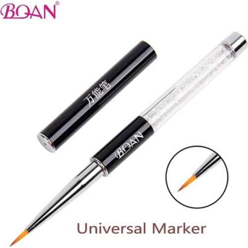BQAN Universal Nail Brush Acrylic Nail Art Brushes UV Gel Painting Drawing Line Brush Nylon Hair Pen Manicure Nail Liner Tools