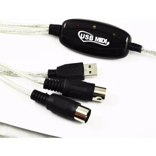 USB to MIDI Cable Converter for Music Keyboard Adapter Cord with LED indication for Windows 8/7/ XP/VISTA/MAC OS