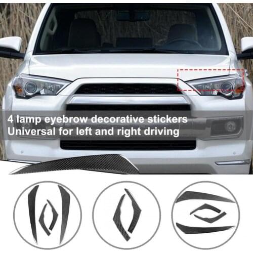 Stable 4Pcs Practical Wear-resistant Headlight Eyebrow Sticker Black Headlight Eyebrow Cover Perfect Match