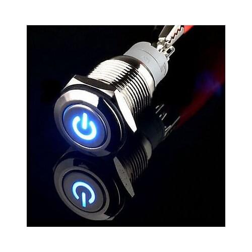 YOCOMYLY 16mm 24V Blue Power LED Momentary metal push button switch car boat on sales
