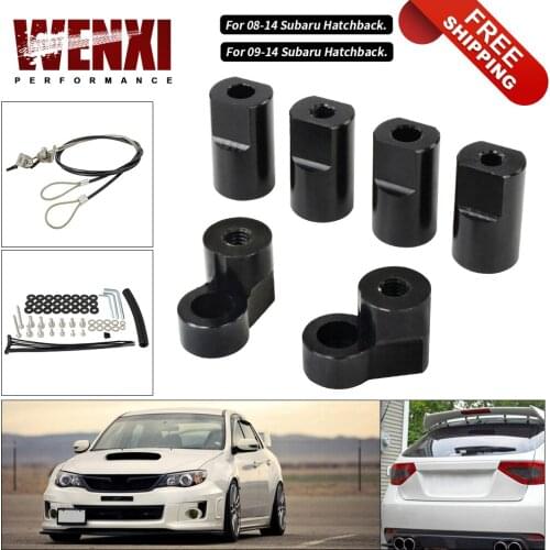 Billet T-6061 Anodized Aluminum Bolt-on For 08-14 Subaru Impreza WRX STi Hatchback Rear Roof Wing Spoiler Riser Lift Extension