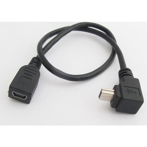 1pc Mini B 5pin male 90 degree right angle up direction to female usb Cable Item No.: 4-0150