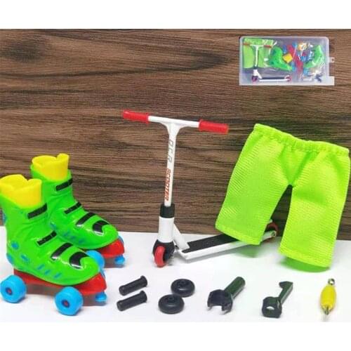 12 Pcs/Set Alloy Finger Scooter Model Set for Kids Mini Finger Scooter Interactive Toy Sensory Activity Finger Skateboard Kit