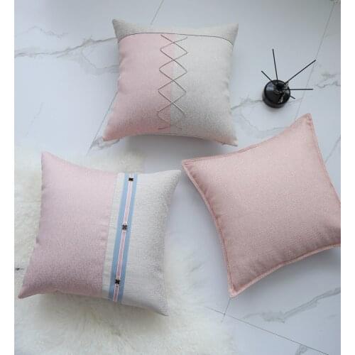 45x45cm pink and light grey color throw pillow cover decorative back cushin cover pillowcase fresh color pillow case