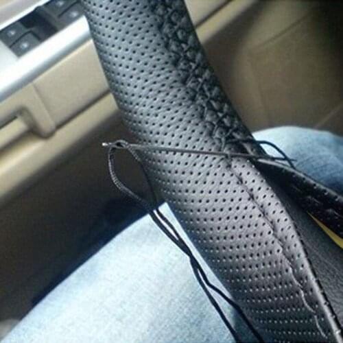 38 cm diameter car steering artificial leather for Audi Q3 Q5 SQ5 Q7 A1 A3 S3 A4 S4 RS4 RS5 A5 A6 S6 C6 C7 S5 A7 S7 A8