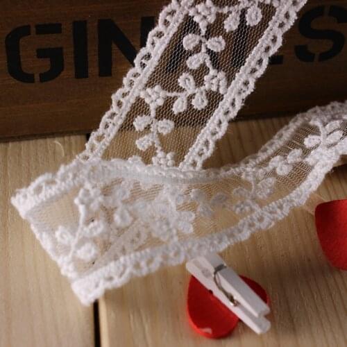 Ivory White 15 Yards 30mm Embroidery Mesh Lace Trimmings For Sewing Packing Headwear Wedding Party Clothing DIY Trim Decoration