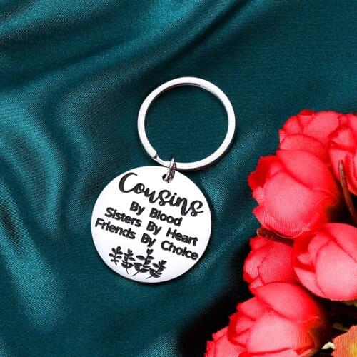 Cousins Keychain Cousins By Blood Sisters By Heart Friends By Choice for Cousins Best Friends Present BBF Christmas Gift