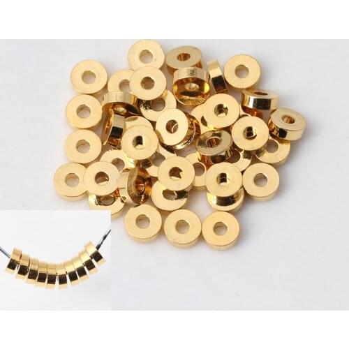 Pure copper beads vacuum gold plated 24K spacer beads spacer loose beads jewelry accessories DIY beaded bracelet bracelet materi