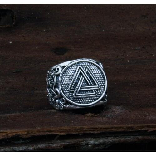 Dropshiping Odin Symbol Norse Viking Runes Rings For Men Runic
