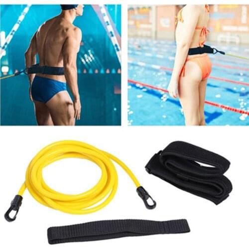 2M/3M/4M Adjustable Swim Training Resistance Elastic Belt Swimming Exerciser Safety Rope Latex Tubes Resistance Belt
