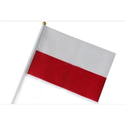 14 * 21 cm poland hand signal waving flag small banner flags