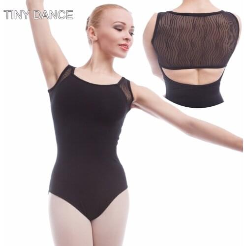 Ready to Ship Black Mesh Leotard for Adult Ballet Dance Wear Camisole Ballet Dance Leotards Womens Bodywear DFA0010