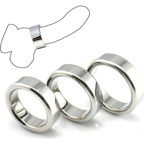 Stainless Steel Penis Ring Heavy Cock Rings Sex Rings Toys for Men 26/28/30mm Penis Lock Device Erection Enhancer Adult Sex Toys