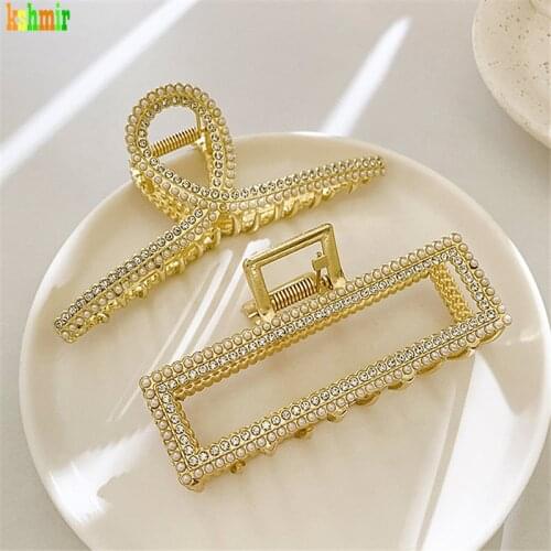 Kshmir Temperament pearl hair clip 2021 new hair catch shark clip back of the head catch clip large clip hair accessories 2021