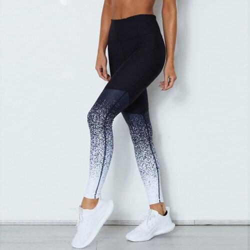 Gradient Print Leggings Women Workout Fitness High Waist Elastic Push Up Leggings Pants Femme Leggins Yoga Running Pants Women