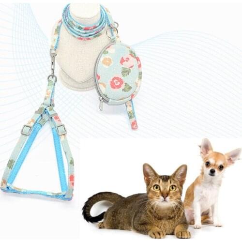 Summer cotton chest strap snack bag printing for Small Medium Dogs Cat Harnesses Vest Puppy Chest Strap Pug Chihuahua Bulldog