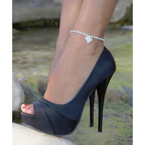 Hot Sales Heart Women Chain Anklet Ankle Bracelet Sexy Barefoot Sandal Beach Foot for Lady Perfect Gift Copper Alloy 25cm