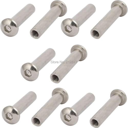 M5 x 12mm Carbon Steel Rivet Hex Socket Head Insert Nut 10PCS