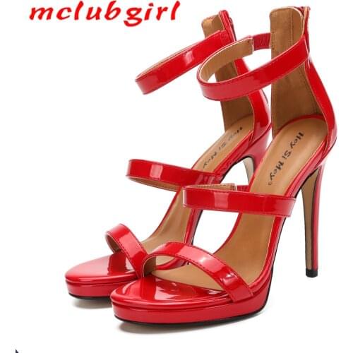 Mclubgirl Womens Mens Sexy Party Red Super High Heels Pumps Sandals Man Women Shoes Super High Heels Sandals Shoe ZQJ