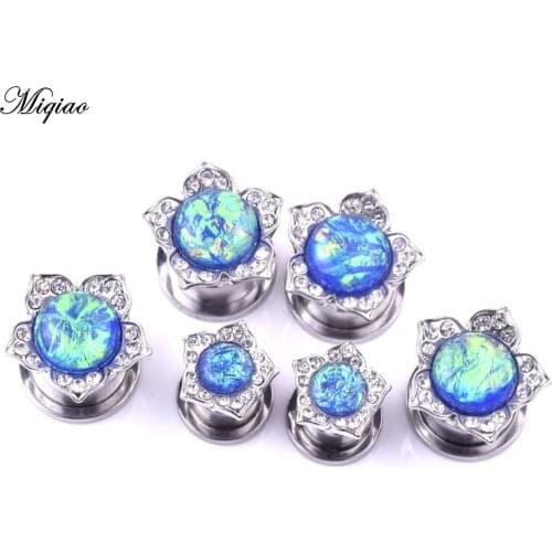 Miqiao Creative new stainless steel auricle ear expander Piercing jewelry ear expander flower