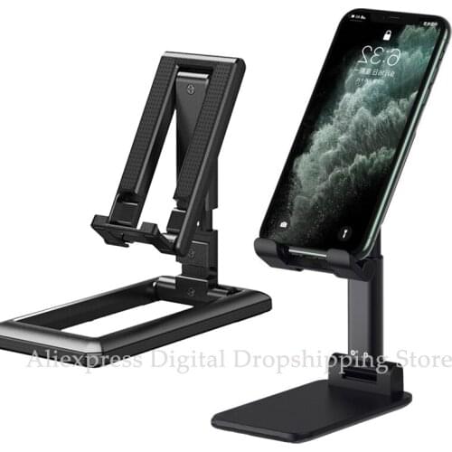 Desk Mobile Phone Holder Stand for iPhone iPad Xiaomi Samsung Metal Desktop Tablet Holder Table Cell Foldable Extend Support