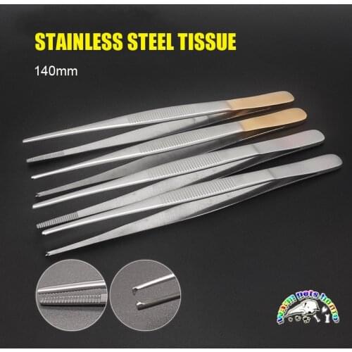 140mm Dressing Forceps Tissue Stainless Steel Tweezers Veterinary Tools Animal Surgical Instruments