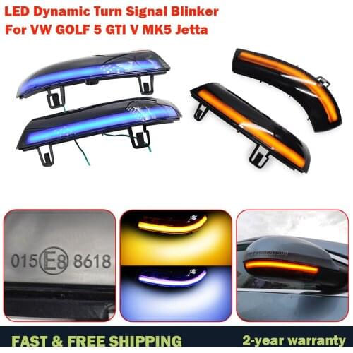 For VW GOLF 5 GTI V MK5 Jetta Passat B5.5 B6 3C Sharan Superb EOS 2x Side Mirror Indicator LED Dynamic Blinker Turn Signal Light