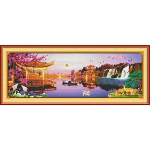 Profits pouring in from all sides cross stitch kit 14ct 11ct count printed canvas stitching embroidery DIY handmade needlework