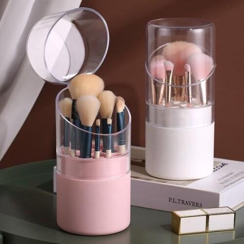 New Cosmetic Brush Holder Transparent Acrylic Cosmetic Brush Container Dustproof Beauty Makeup Tools Organizer Pen Storage Box