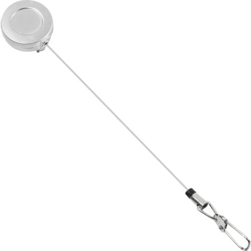 Fly Fishing Zinger Retractor 1PCS Stainless Steel Pin On Retractable Reel with Wire Cord 50cm