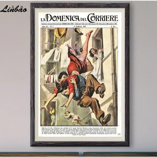 V203 La Domenica del Corriere Vintage Classic Movie Print Silk Poster Home Deco Wall Art Gift
