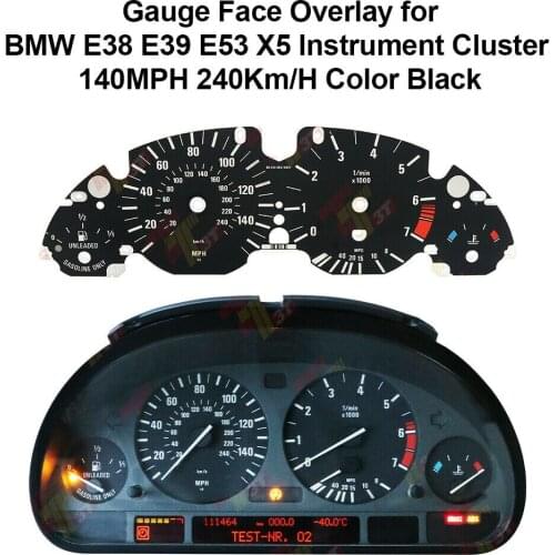 Dashboard Speedometer Gauge Plates Dials for BMW E38 E39 E53 X5 Instrument Cluster Overlay 140MPH 240Km/H