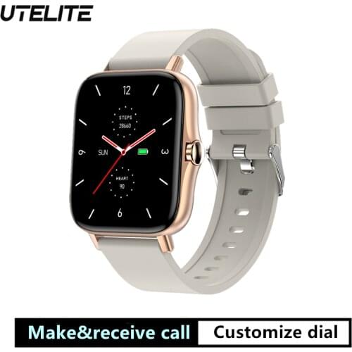 UTELITE Smart Watch Men Women 1.7 inch Screen Bluetooth Call Mens Watches Heart Rate Monitoring Customize Dial PK Amazfit GTS 2